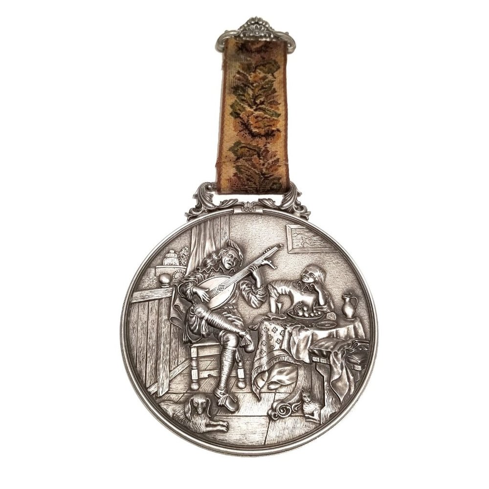 WMF Zinn Pewter Wall Plaque Germany / Tribute to Dutch Painter Hendrick M. Sorgh
